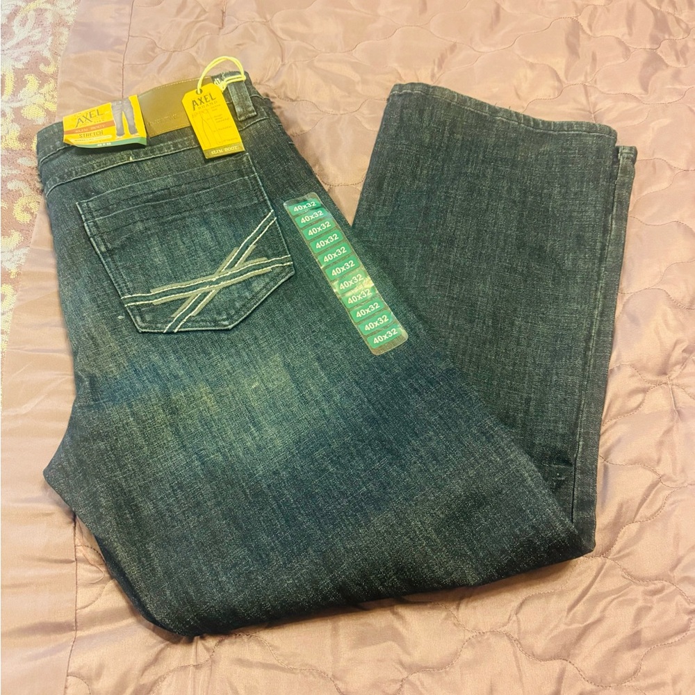 Men’s New T .K. Axel Slim Boot Stretch Jeans Size 40/32.